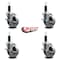 Service Caster 4'' Semi Steel Swivel 1-1/8'' Expanding Stem Caster Set with Brake, 4PK SCC-EX20S414-SSS-TLB-118-4 - alternate 2